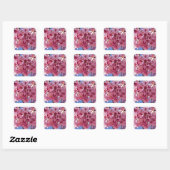 Sakura Cherry Blossom Red Stars Vierkante Sticker (Vel)