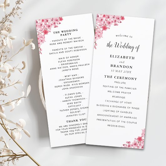 Sakura – Cherry Blossom Sakura Wedding Programma