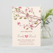 Sakura/Cherry Blossom Save the Date (Staand voorkant)