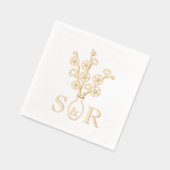 Sakura Cherry Blossom Vase Mariage Monogramme (Gauche)