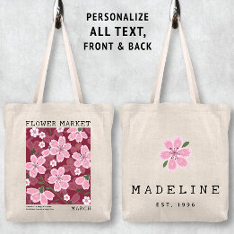 Sakura Cherry Blossoms maart Geboorte Bloem Markt Tote Bag