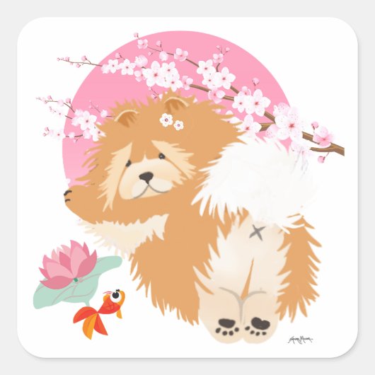 SAKURA - Chow - autocollants blancs (Devant)