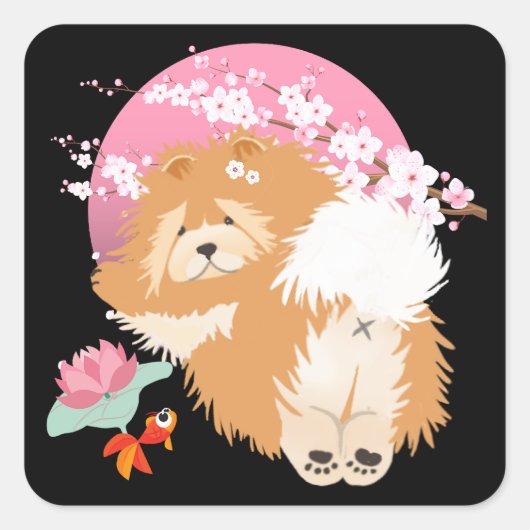 SAKURA - Chow - autocollants noirs (Devant)