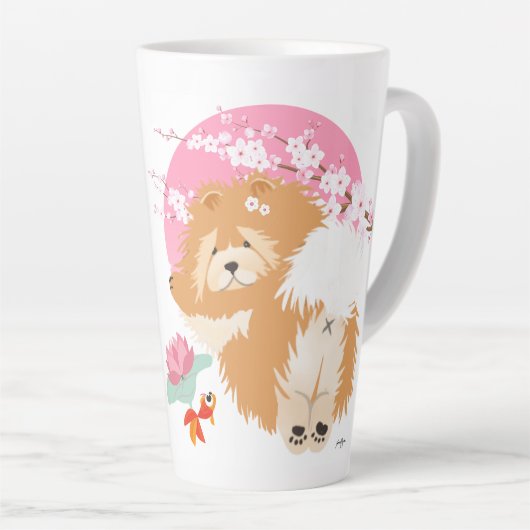 SAKURA - Chow - Latte Mug avec personnaliser de te (Angle droit)