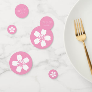 Sakura de charme en table rose pétale Confetti