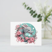 Sakura Dragon Briefkaart (Staand voorkant)