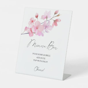 Sakura elegant - mimosa bar reclamebord met voetstuk