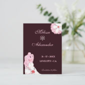 Sakura elegante bloemenbruiloft bewaar de datum briefkaart (Staand voorkant)