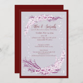 Sakura en faire-part de mariage fleurie (Devant / Derrière)