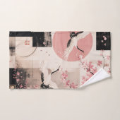 Sakura et grues avant-garde en harmonie (Serviette à main)