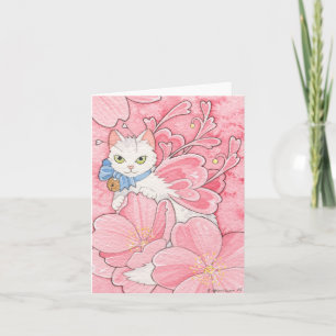 Sakura Fairy Cat notecard Kaart