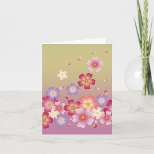 Sakura fleurit sucré Kimono Style rose et vert (Devant)