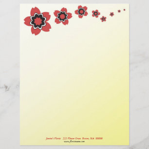 Sakura Floral Cherry Blossom Letterhead Briefhoofd