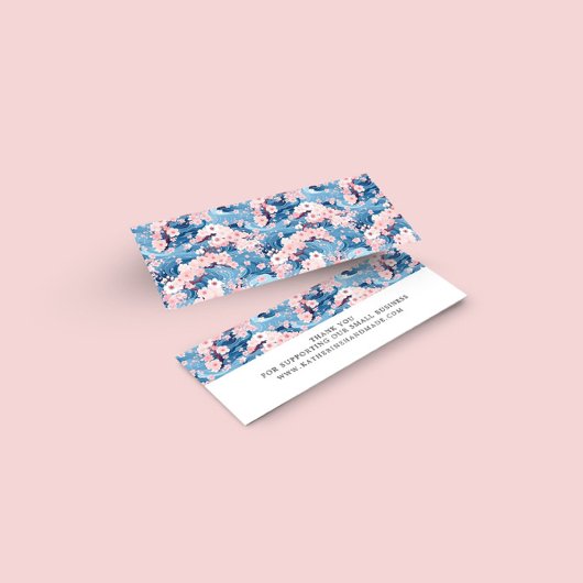 Sakura Floral Navy Small Business Carte de remerci