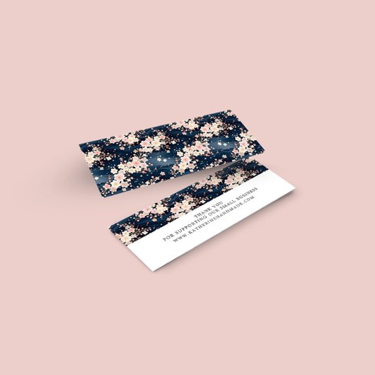 Sakura Floral Navy Small Business Carte de remerci