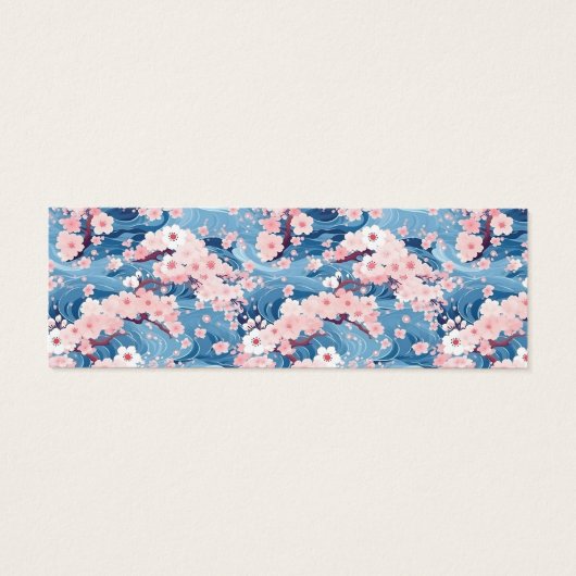 Sakura Floral Navy Small Business Dank u kaart (Achterkant)