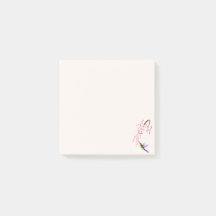 Sakura Flower & Humming Bird Post-It Notes