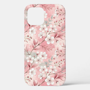 Sakura Flower Pattern Pink iPhone 12 Pro Hoesje