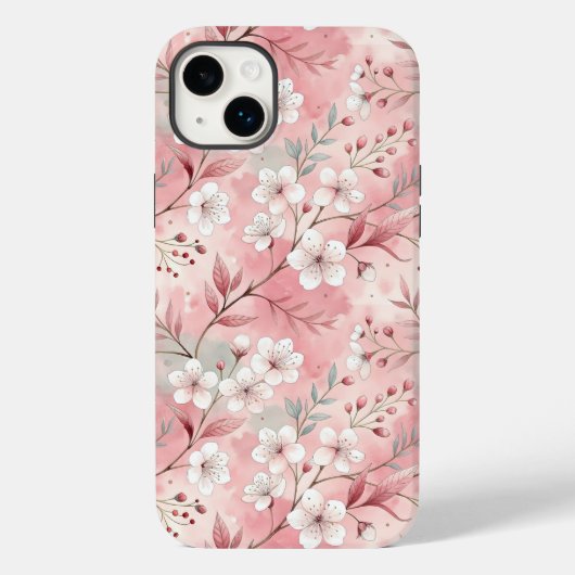 Sakura Flower Pattern Pink Case-Mate iPhone Case (Achterkant)