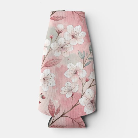 Sakura Flower Pattern Pink Flesjeskoeler (Voorkant)