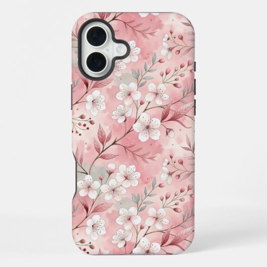 Sakura Flower Pattern Pink iPhone Hoesje (Achterkant)