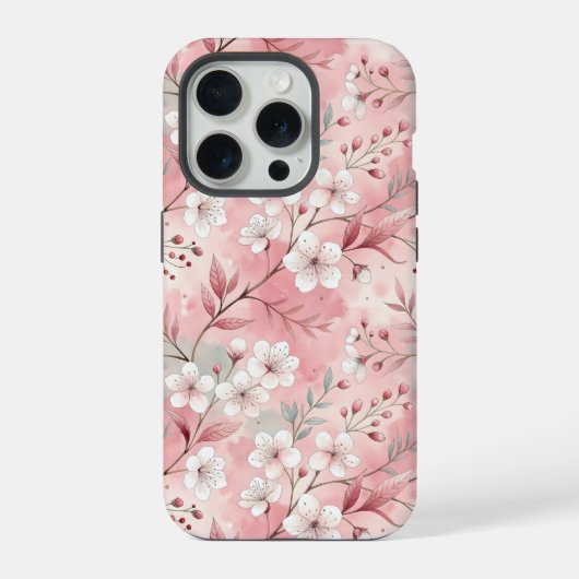 Sakura Flower Pattern Pink iPhone Hoesje (Achterkant)