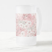 Sakura Flower Pattern Pink Matglas Bierpul (Voorkant rechts)