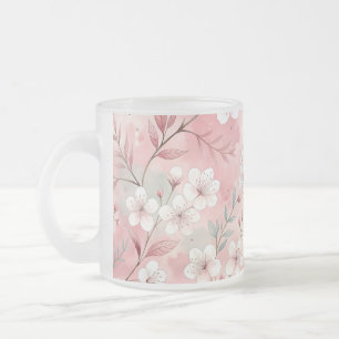 Sakura Flower Pattern Pink Matglas Koffiemok
