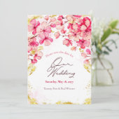 Sakura Flowers Save the Date Notice Aankondiging (Staand voorkant)