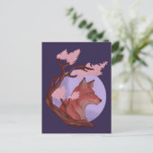 Sakura Fox Briefkaart (Staand voorkant)