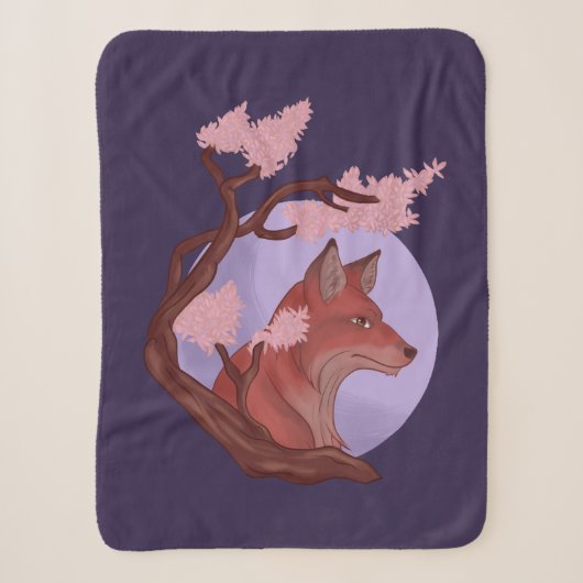 Sakura Fox Sherpa Deken (Voorkant)