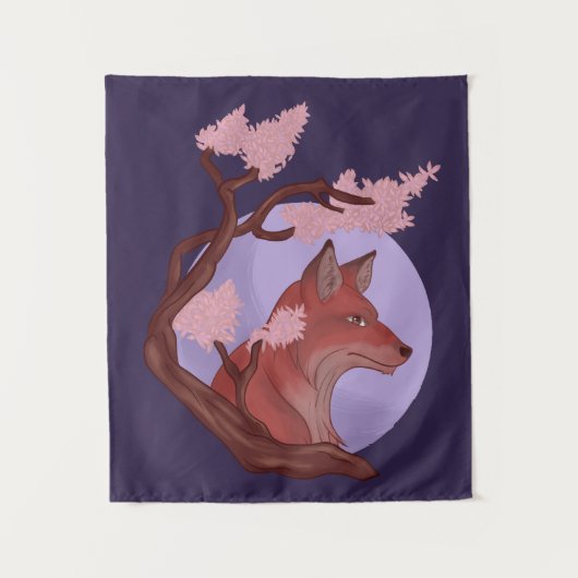 Sakura Fox Wandkleed (Voorkant)