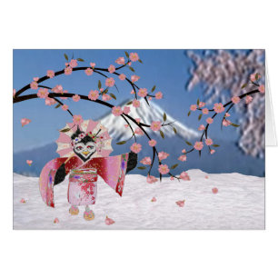 Sakura Geisha Bird dans les fleurs de cerisiers de
