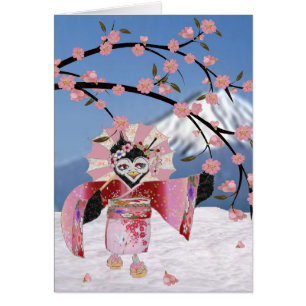 Sakura Geisha Bird dans les fleurs de cerisiers de