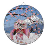 Sakura Geisha Bird in the Snow Cherry Blossom Dartbord (Voorkant)