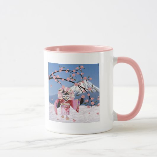 Sakura Geisha Bird in the Snow Cherry Blossom Mok (Rechts)