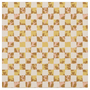 sakura geruite quilt - levendig mozaïek roze geel stof