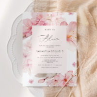Sakura girl Baby in florom baby shower Invitation