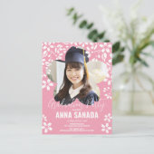 SAKURA Graduation party Invitation Carte postale (Debout devant)