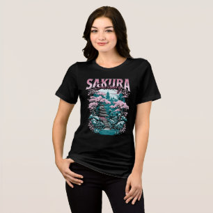Sakura-heiligdom Japanse Tuin Tri-Blend Shirt
