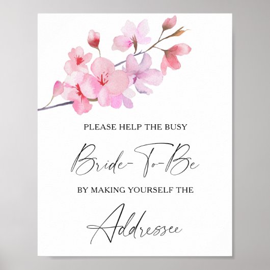 Sakura - hulp het bezige Poster van het Adres van  (Voorkant)