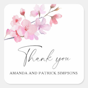 Sakura - Huwelijk Bedankt Vierkante Sticker