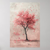 Sakura in the Wind – Japanese Cherry Blossom Paint Poster (Voorkant)