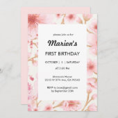 Sakura Invitation d'anniversaire (Devant / Derrière)
