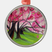 Sakura Japans Cherry Blossom art Metalen Ornament (Voorkant)