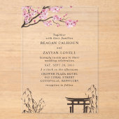 Sakura Japans Cherry Blossom Asian Wedding Acryl Uitnodigingen (Voorkant)