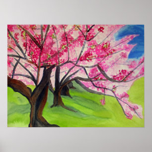 Sakura Japans Cherry Blossom waterverf Poster