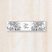 Sakura Japanse Cherry Tree Black en White Deurbordje (Voorkant)