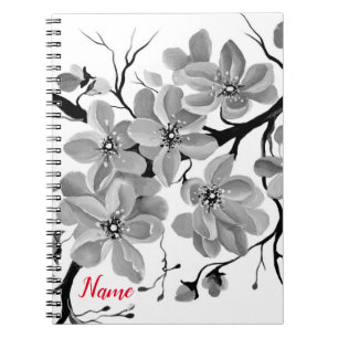 Sakura Japanse Cherry Tree Black en White Notitieboek