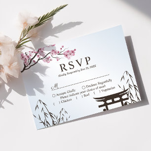 Sakura Japanse Kersenbloesem Aziatische Trouwdag RSVP Kaartje